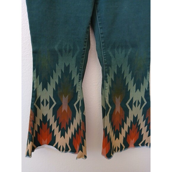 Ranch Dressn Southwestern Border Flare Jeans Size 14 Bohemian Western Retro - Picture 4 of 16